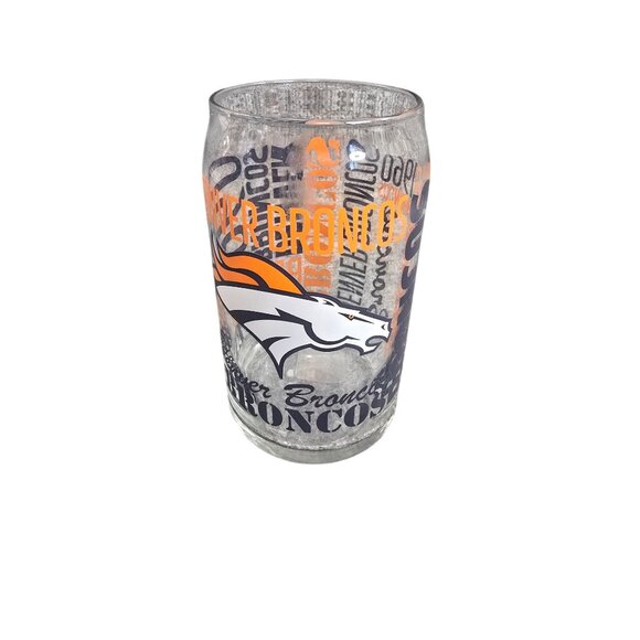 Denver Broncos 1960 NFL Team Logo Glass Can Tumbler 16 Oz Officially Licensed - Picture 1 of 5